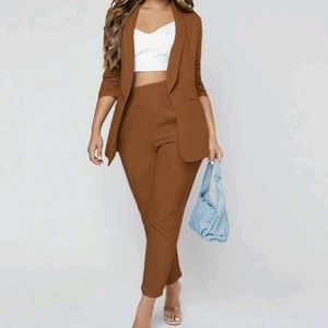Shawl Open Front Blazer and Pants Suit